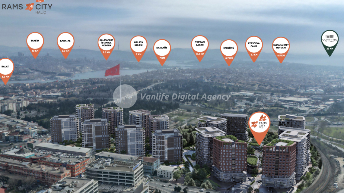 Rams City Haliç Havadan 360 Sanal Tur Konum Çalışması