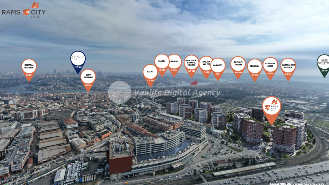 Rams City Haliç Havadan 360 Sanal Tur Konum Çalışması