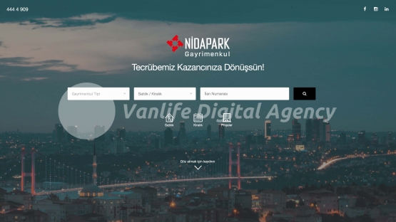 Tahincioğlu Nidapark Gayrimenkul Özel Yazılım ve Tasarım Gayrimenkul Danışmanlık Web Sitesi